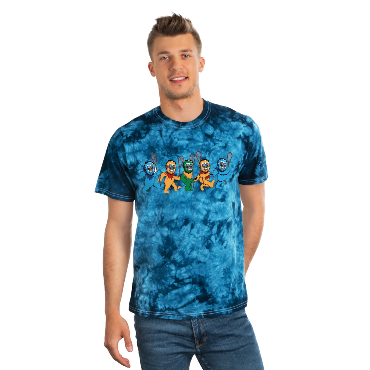 Grateful Yeti Blue Tie-Dye Tee