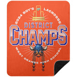 West Orange District Champions  Premium Black Sherpa Blanket 50x60