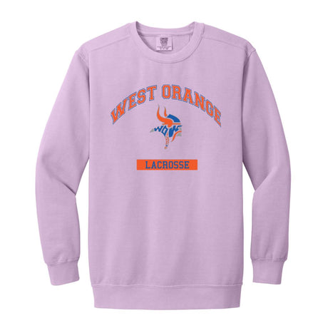 West Orange Lacrosse Garment-Dyed Adult Crewneck Sweatshirt