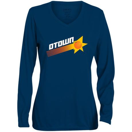 Otown Apprentice Ladies' Moisture-Wicking Long Sleeve V-Neck Tee