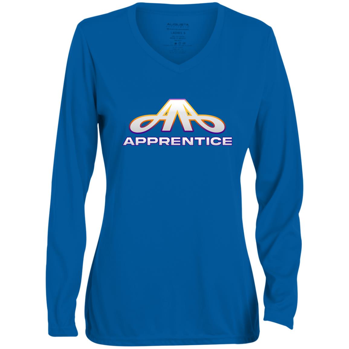 Apprentice Ladies' Moisture-Wicking Long Sleeve V-Neck Tee