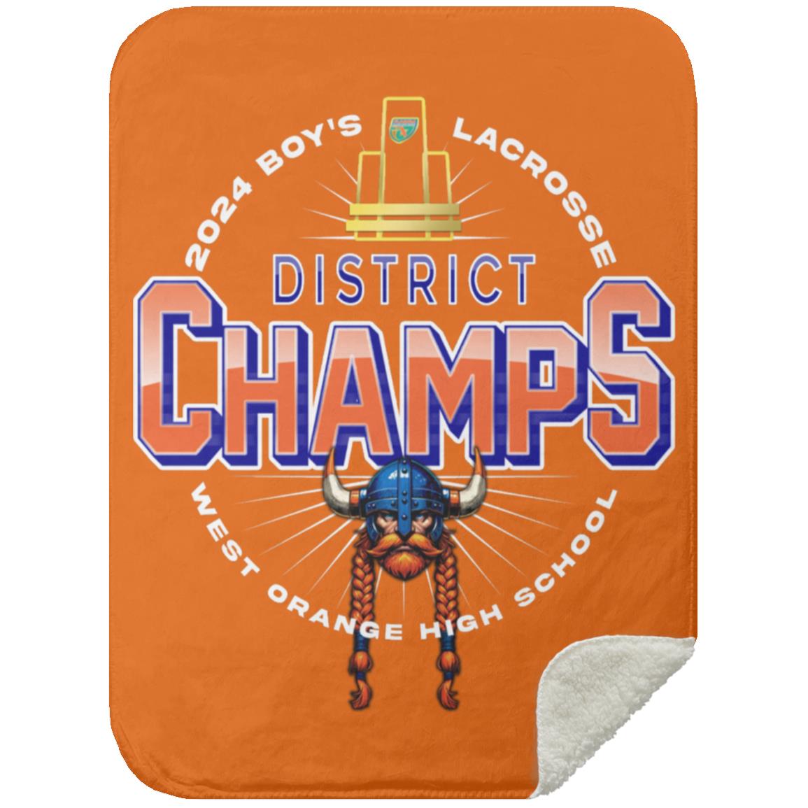 West Orange District Champions Premium Sherpa Blanket 30x40