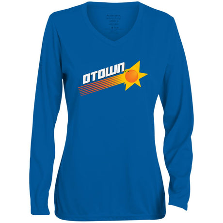 Otown Apprentice Ladies' Moisture-Wicking Long Sleeve V-Neck Tee