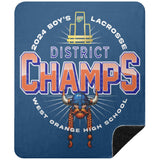 West Orange District Champions  Premium Black Sherpa Blanket 50x60