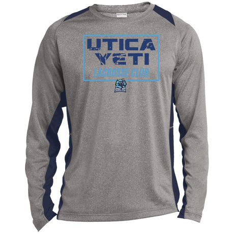 Utica Yeti Long Sleeve Heather Colorblock Performance Tee